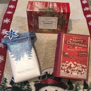 Christmas Holiday trio of luxury soaps.  Cranberry, Peppermint and Cranberry red